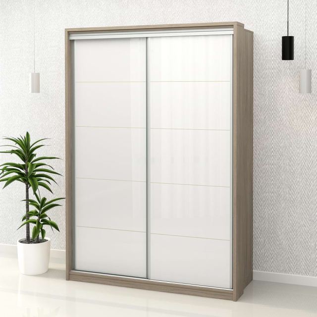 Dulap usi glisante PRIMAVERA MDF Alb lucios