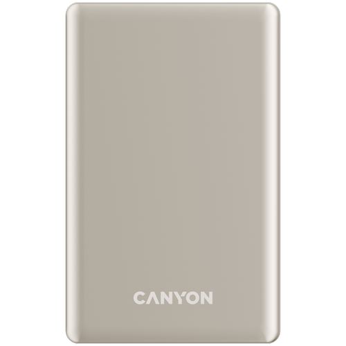 Acumulator extern CANYON OnPower 510 slim, Wireless, Magnetic, 10000 mAh, 20 W PD (Bej)