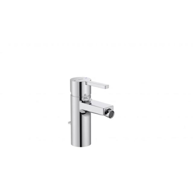 Roca Baterie bideu Roca, Gama Naia,, monocomanda, levier metalic, cartus ceramic, set evacuare push to open, crom