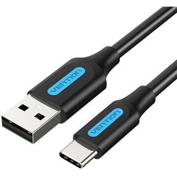 Vention Cablu alimentare si date Vention, USB 2.0 (T) la USB Type-C (T), 1m rata transfer 480 Mbps, invelis PVC, negru