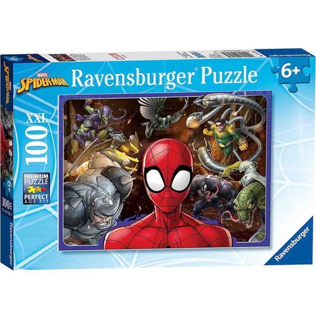 Ravensburger Puzzle Ravensburger - Spider-Man si personaje, 100 piese