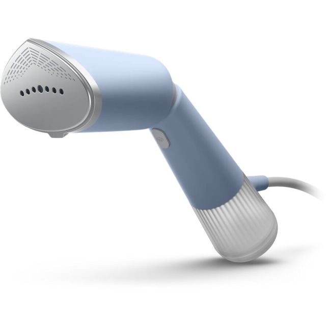 Philips Aparat de calcat vertical portabil Philips STH5020/20 Seria 5000 , 1300W, debit de abur 24 g/min, rezervor de apa 120 ml, talpa metalica, cap reglabil pentru calcare verticala si orizontala, saculet depozitare/ manusa (2in1), Albastru deschis