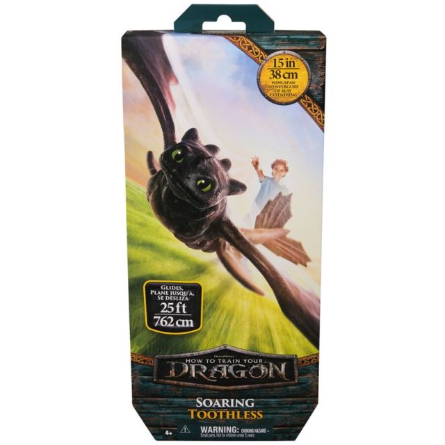 Spin&nbsp;Master Dreamworks Dragons World of Berk - Toothless Soaring Dragon din filmul „How to Train Your Dragon 2025”, Planor, Negru, 4 ani+