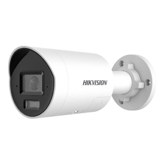 Camera supraveghere exterior IP cu iluminare duala Hikvision ColorVu DS-2CD2087G3-LI2UY/SL, 8 MP, 2.8 mm, IR/lumina alba 40 m, slot card, microfon dual si difuzor, sirena, lumina stroboscopica, anti-coroziune, PoE