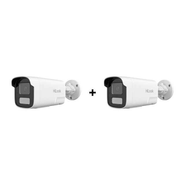 PROMO - Pachet camere supraveghere IP exterior cu iluminare duala Hikvision HiLook Smart Hybrid Light IPC-B440HA-LUF/SL, 4 MP, 4 mm, IR / lumina alba 50 m, microfon / difuzor, detectie persoane/vehicule, PoE, pret redus 50% la al doilea produs