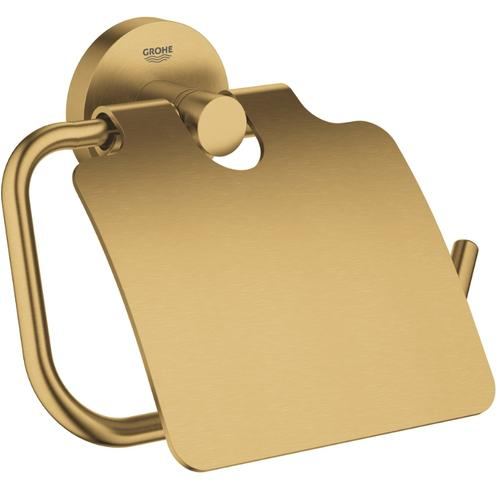 Suport hartie igienica Grohe Essentials 40367GN1, 1 rola, fixare ascunsa, mat, Auriu