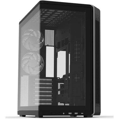 Zalman Carcasa PC Zalman P60, Middle Tower, ARGB, Fara sursa, Sticla temperata, 11 ventilatoare compatibile, 5 incluse, Negru