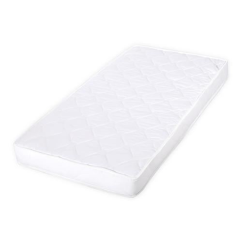 Saltea pat Lorelli Eco Tex, 60x120x10 cm, 2 straturi cocos si spuma elastica, Alb