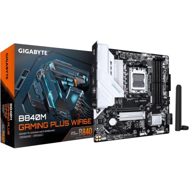 Gigabyte Placa de baza GIGABYTE B840M GAMING PLUS WIFI6E, AMD B840, Socket AM5, mATX
