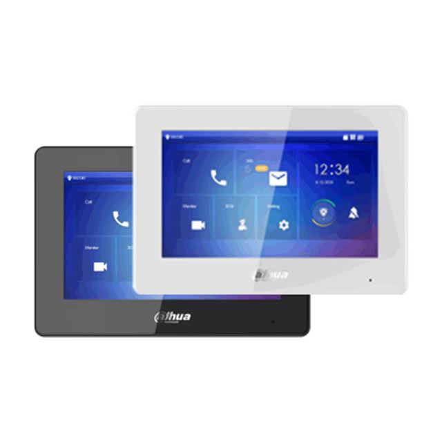 Videointerfon de interior IP Dahua VTH5421HW, 7 inch, aparent, PoE, alb, slot card