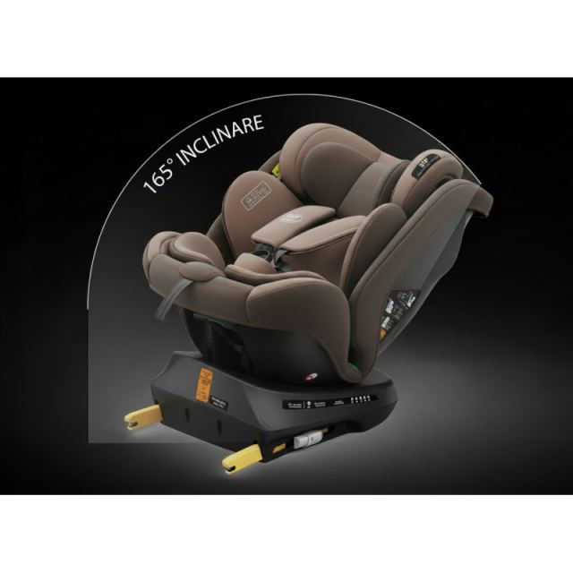 Scaun auto Buf Boof P100 Coffee, i-size R129, rotativ 360, isofix, 40-150 cm, 0-36 kg
