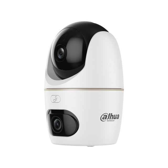 Camera supraveghere WiFi de interior Dahua Hero Dual H5D-5F, Pan/Tilt 360, 5+5MP, WiFi 6, Vedere nocturna, Iluminare Duala inteligenta, Detectie AI persoane/animale, Urmarire inteligenta auto-tracking, Comunicare bidirectionala, Alarma Sonora
