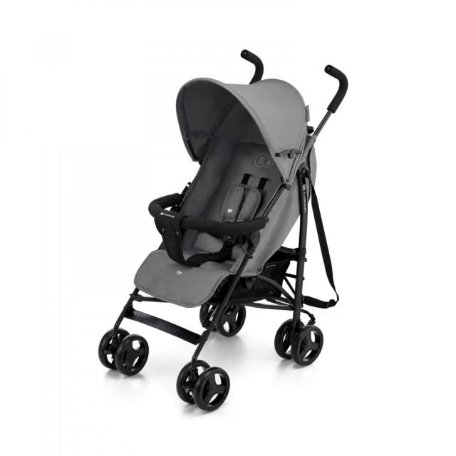 Carucior sport Kinderkraft Tik tip umbrela stone grey, spatar reglabil, pozitie somn, suport pentru picioare, roti din spuma Eva, greutate redusa 6,5 kg