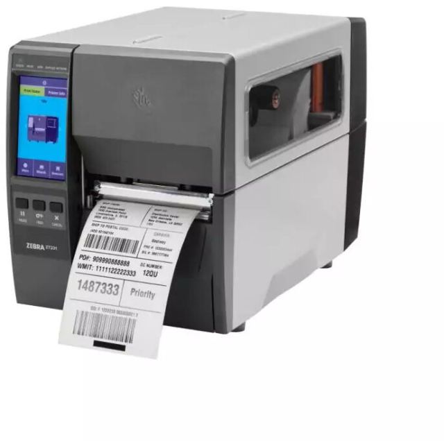 ZEBRA Imprimanta de etichete Zebra ZT231, TT, 300DPI, USB, Serial, Ethernet, Bluetooth, display, cutter, Negru-Gri