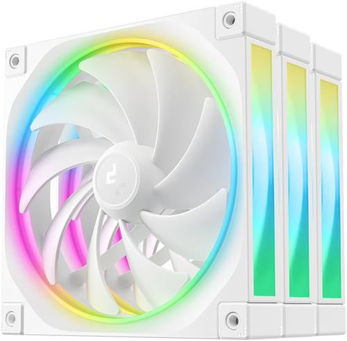 Set 3 ventilatoare DeepCool FL14 R-FL14-WHAPN3-G, 140mm, ARGB, PWM, 1700 RPM (Alb)