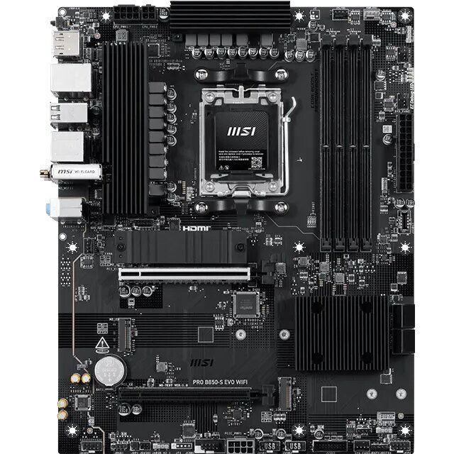 MSI Placa de baza MSI PRO B850-S EVO WIFI, AMD B850, AM5, DDR5, ATX