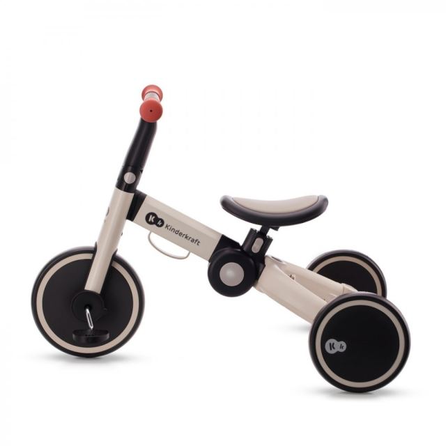 Tricicleta pentru copii Kinderkraft 4trike Silver Grey transformabila, cu cadru de aluminiu, pliabila, roti din spuma Eva, 3 functii, greutate redusa doar 3,5 kg, de la 12 luni