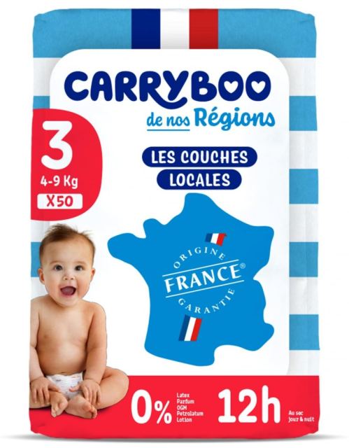 Scutece C3(4-9kg) fara parfum, marimea 3 Carryboo 50 bucati