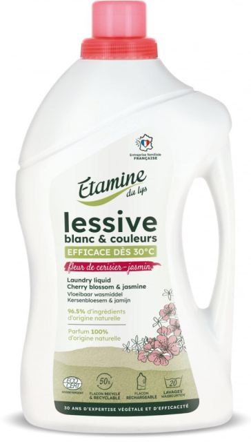 Detergent Bio rufe albe si colorate Etamine parfum flori de cires si iasomie 33 spalari 1 litru