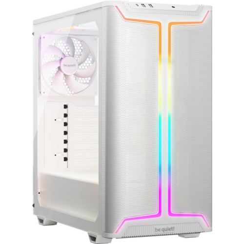 Be&nbsp;quiet! Carcasa PC Be quiet! Pure Base 501 DX, Middle Tower, Sticla temperata, Fara sursa, ARGB, 6 ventilatoare compatibile, 3 incluse, Alb