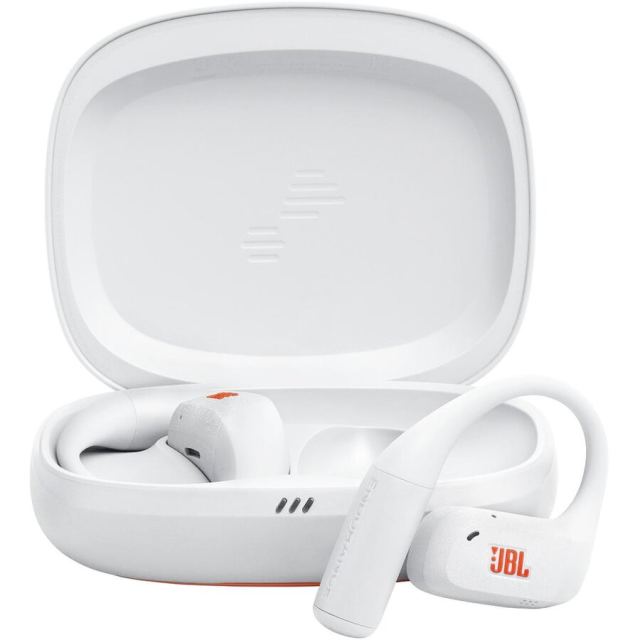 JBL Casti alergare open-ear JBL Endurance Zone, True Wireless, IP68, 4 microfoane, Redare pana la 32 ore, Bluetooth 5.3, Alb