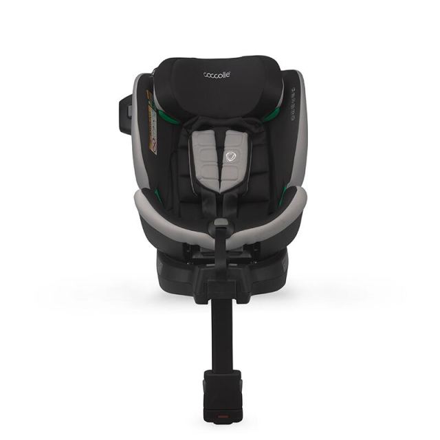 Scaun auto iSize Coccolle Mago Jet Black 40-150 cm, isofix, picior de fixare, rotire 360 grade, tetiera reglabila