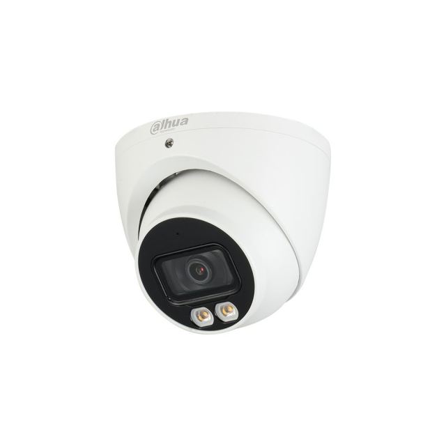 Camera supraveghere Dome analogica cu iluminare duala Dahua HAC-HDW1801T-IL-A-0280B-S3-DIP, 8 MP, 2.8 mm, IR 40 m, lumina calda 40 m, microfon