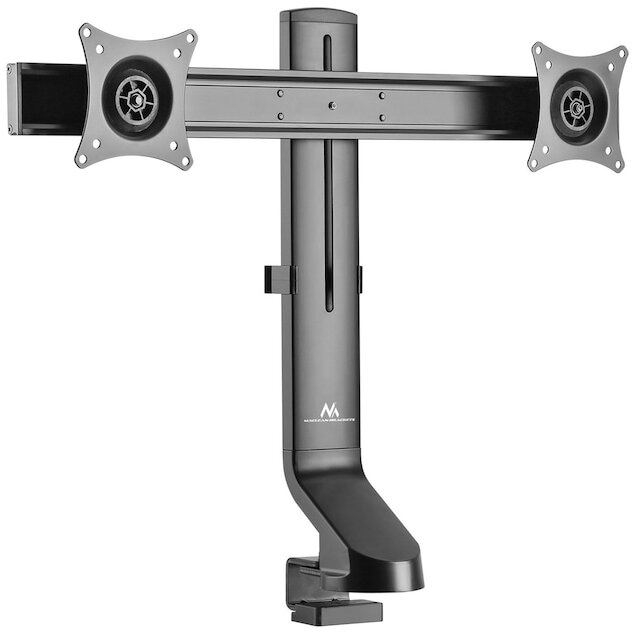 MACLEAN Suport TV / Monitor Maclean MC-854, de birou, fix, pentru doua monitoare 17-27 inch, greutate suportata 2x7 kg, Negru