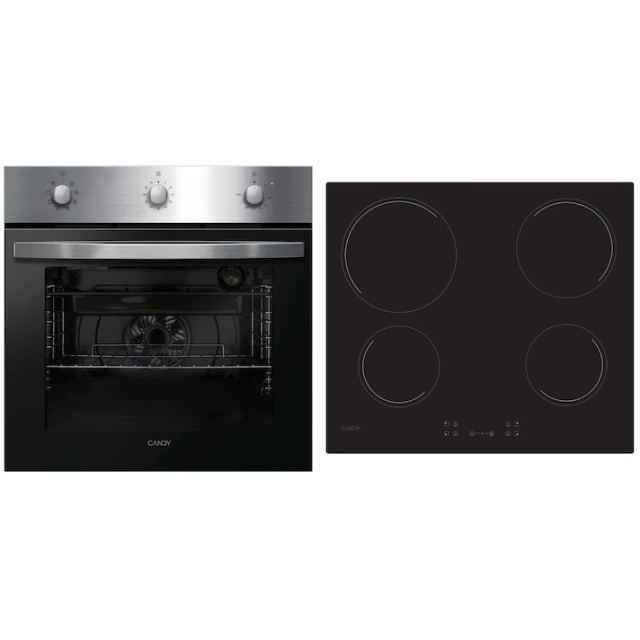 CANDY Pachet Candy P CT20CXCH64CCB, cuptor electric incorporabil F IDC X612, clasa A+, 70 litri, 7 programe de gatire, inox, plita vitroceramica CH64CCB, 4 zone, touch control, 60 cm, negru