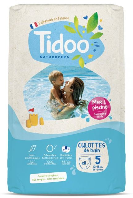 Scutece chilotel de baie T5(12-18kg) ECO hipoalergenice, marimea 5 Tidoo 11 bucati