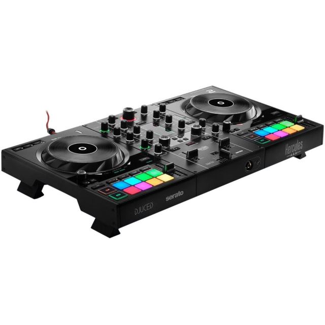 Hercules Controler DJ Hercules 4780909, DVS, 2 platane, 16 pad-uri, mixer, crossfader, EQ, audio 24-bit/44.1 kHz, USB