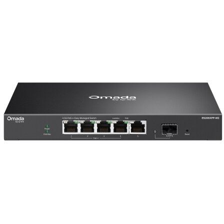TP-LINK Switch TP-LINK Omada ES206XPP-M2, 5 Porturi 2.5G (4 x PoE++), 1 Slot 10G SFP+ Uplink, Buget 120W, Management, Negru