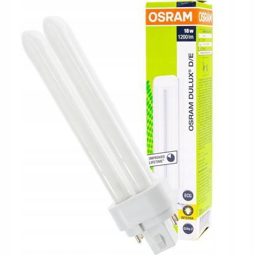 Lampa fluorescenta, Osram, G24Q-2, 18W, 1200lm, 2700K, Alb