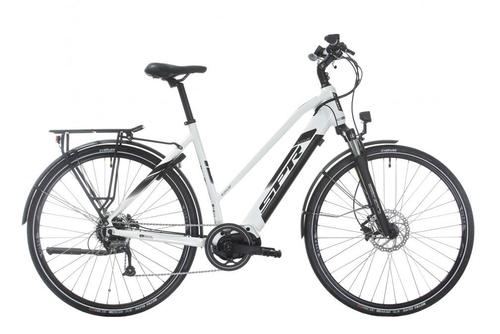 Bicicleta electrica Sprint E-Trekking Faster Plus Lady, roti 28inch, motor 250W, baterie 36V/450Wh, 12.5Ah, frane hidraulice pe disc (Alb)