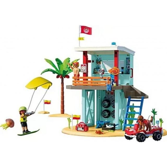 PLAYMOBIL Playmobil My Life 71903, Turn de salvamar si carucior de plaja, Multicolor