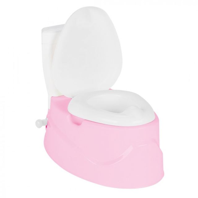 Olita educationala pentru copii tip Minitoaleta Pilsan Talking Pink cu sunete,margini rotunjite,vas colectare detasabil,lumini si suport hartie