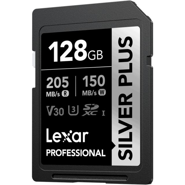 Lexar Lexar SDXC Professional SILVER Plus UHS-I/U3/A2/4K R205/W150 (V30) 128 GB