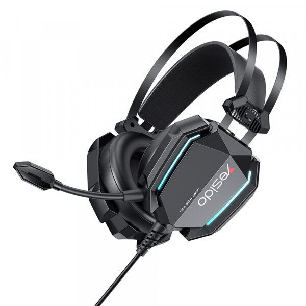 Yesido Casti Gaming 3.5mm Yesido EK03, RGB, 2m, Negru