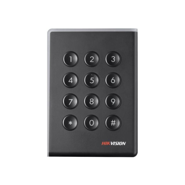 Cititor de proximitate RFID cu tastatura Hikvision DS-K1108AMK, Wiegand, Mifare, 13.56 MHz, cod PIN, interior/exterior