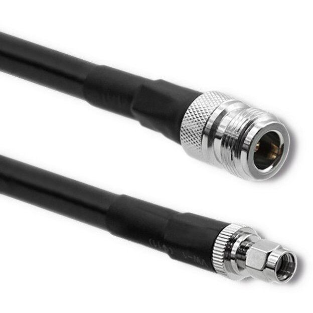 QOLTEC Cablu coaxial LMR400, QOLTEC, N feminin / RP-SMA masculin, 5m, Negru