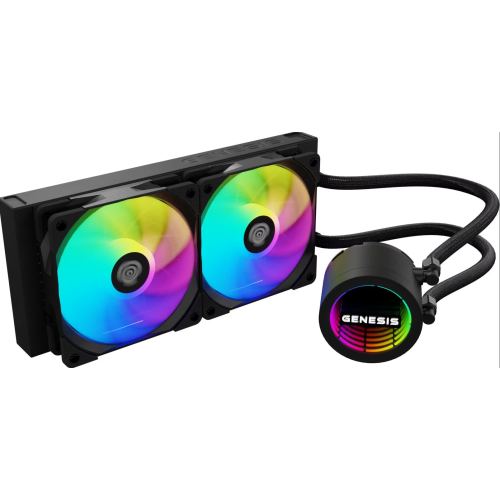 Genesis Cooler CPU Genesis Hydria 240 aRGB, 2 x 120 mm, 500 - 1550rpm, Negru