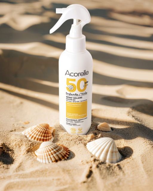 Spray Bio protectie solara fata si corp pentru copii SPF50 cu ulei de karanja si propolis Acorelle 150 ml