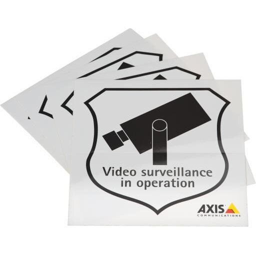 AXIS Autocolant de supraveghere AXIS NET CAMERA STICKER/10PCS, 10 bucati, 100x100mm, rezistent la intemperii