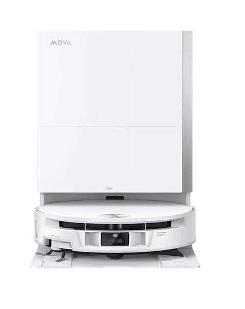 Aspirator robot cu mop MOVA S70 Pro Roller, 30000Pa, 5200mAh, HydroForce Mopping, Statie Inteligenta, Recipient praf 0.3 L, Rezervor apa 0.15 L, Autonomie 260 minute (Alb)