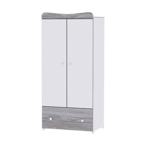 Dulap garderoba Lorelli Exclusive White & Artwood, 80x57x178 cm, 2 usi
