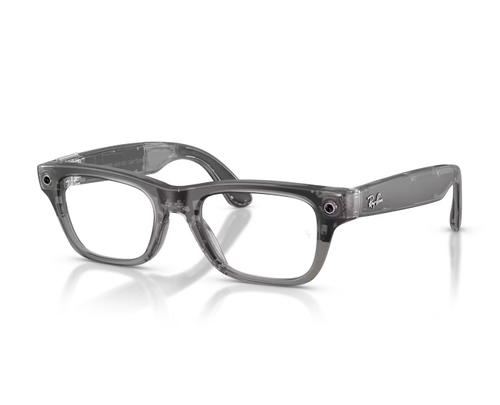 Ochelari Smart Ray-ban META Blayzer Optics Gen 2 RW7001 8529 54, Wi-Fi 6, Bluetooth, Aparat foto cu filmare, Asistent vocal, 32GB Flash, Lentile Transparente (Gri)