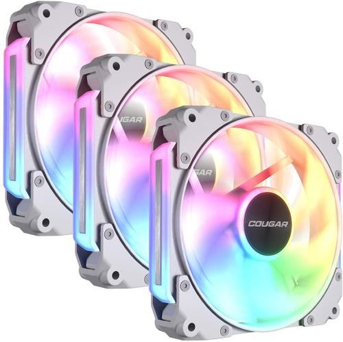 Ventilator Cougar Apolar 120 aRGB, Reverse Blade, 600-2200 rpm, 3 bucati (Alb)