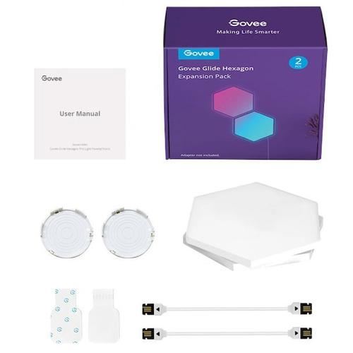 Kit extensie pentru interior RGBIC Govee Glide Hexagon H1061002, 2 panouri luminoase