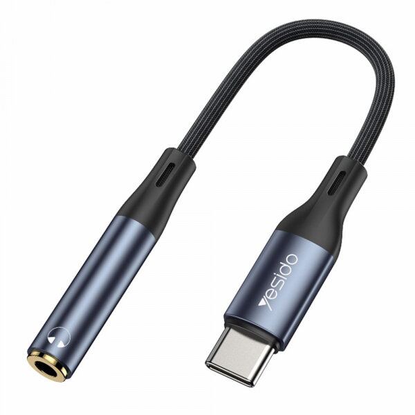 Yesido Adaptor Audio USB-C - 3.5mm Yesido YAU38, Negru