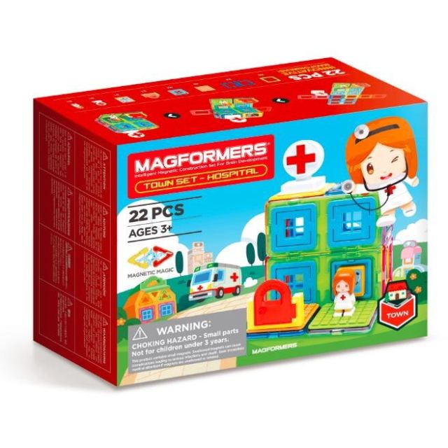 Magformers Set de constructie, Magformers, Orasul: Spital, 22 de piese